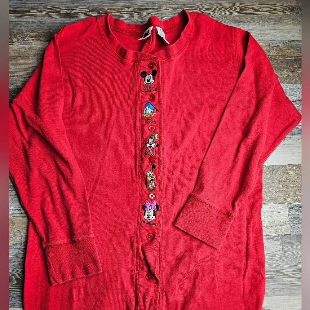 Disney Vintage 90s Mickey Mouse & Friends PJs Pajama Adult One Piece Butt Flap - Picture 3 of 9